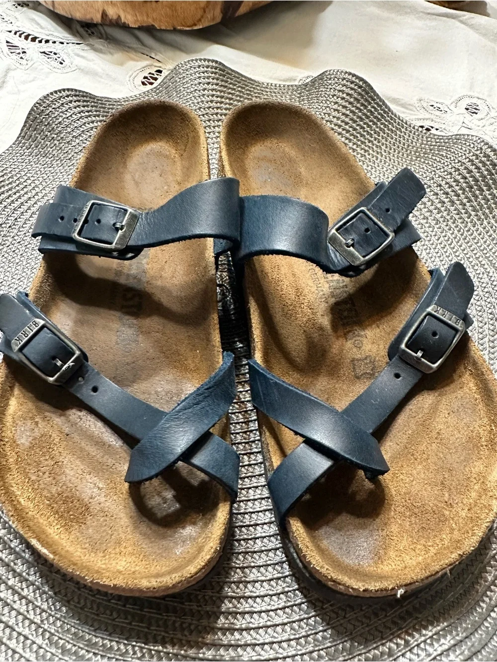 Birkenstock Kids Navy Double-Strap Sandals